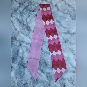 Pink and Red Checkered Women's Twilly